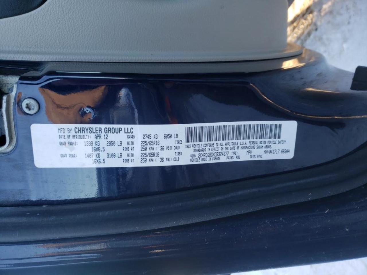 Photo 10 from auction – 2012 DODGE GRAND CARA with VIN 2C4RDGBGXCR324677