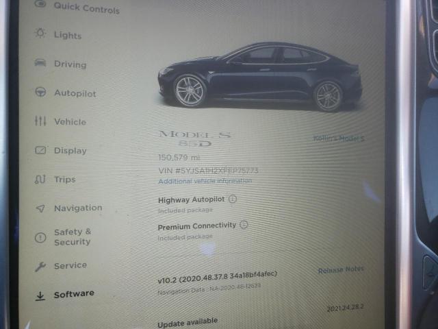 Photo 8 from auction – 2015 TESLA MODEL S 85 with VIN 5YJSA1H2XFFP75773