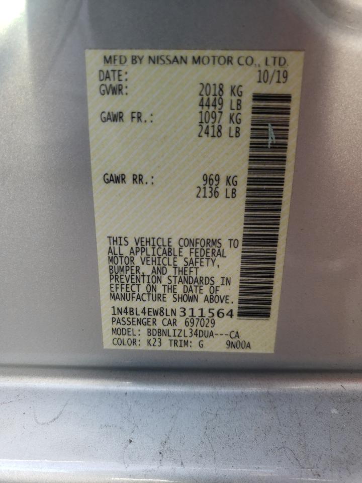 Photo 10 from auction – 2020 NISSAN ALTIMA SL with VIN 1N4BL4EW8LN311564