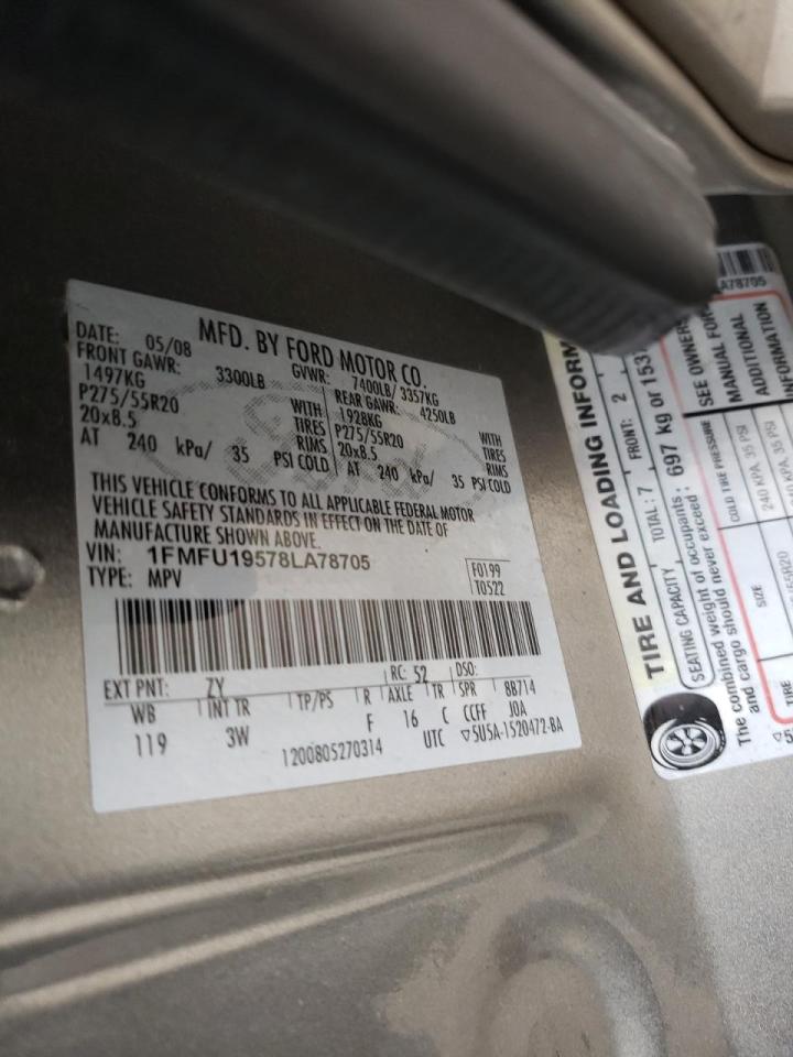 Photo 10 from auction – 2008 FORD EXPEDITION with VIN 1FMFU19578LA78705