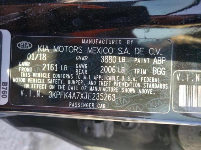Photo 10 from auction – 2018 KIA FORTE LX with VIN 3KPFK4A7XJE235263