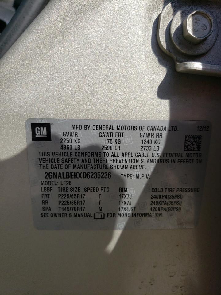 Photo 10 from auction – 2013 CHEVROLET EQUINOX with VIN 2GNALBEKXD6235236