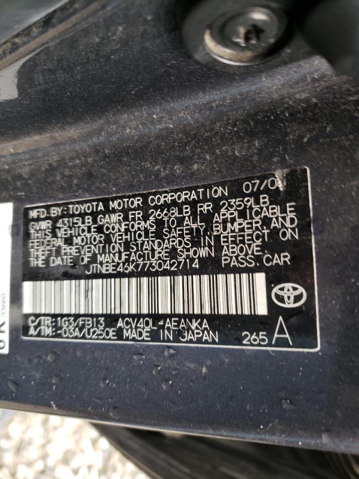 Photo 10 from auction – 2007 TOYOTA CAMRY CE with VIN JTNBE46K773042714