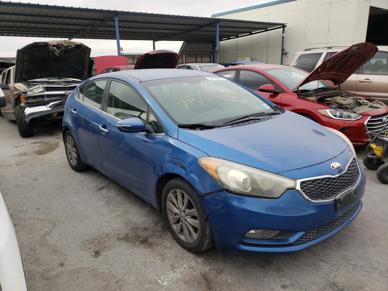 KIA FORTE EX 2014 with VIN KNAFX4A85E5089234 - Photo from auction