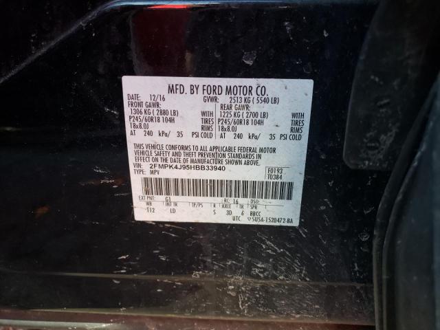 Photo 10 from auction – 2017 FORD EDGE SEL with VIN 2FMPK4J95HBB33940