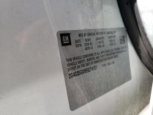 Photo 10 from auction – 2014 BUICK REGAL PREM with VIN 2G4GS5GX6E9274157