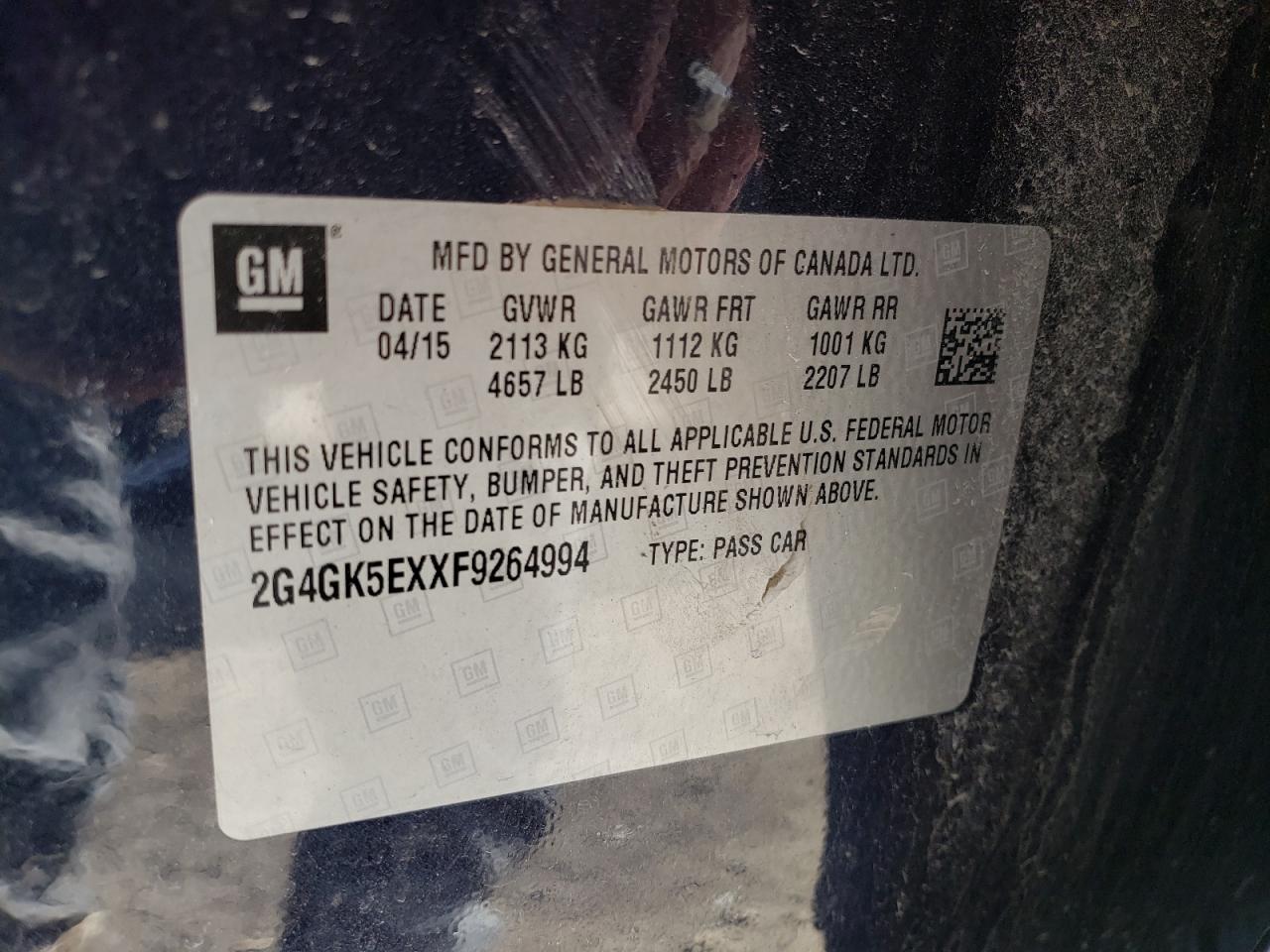 صورة رقم 10 من المزاد - 2015 BUICK REGAL مع VIN 2G4GK5EXXF9264994