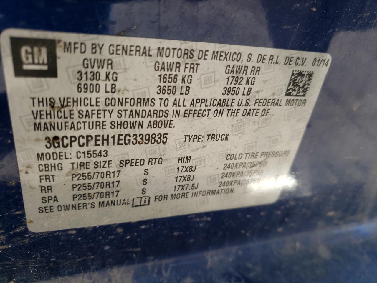 Photo 10 from auction – 2014 CHEVROLET SILVERADO with VIN 3GCPCPEH1EG339835