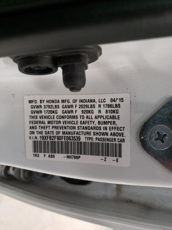 Photo 10 from auction – 2015 HONDA CIVIC EXL with VIN 19XFB2F90FE063539