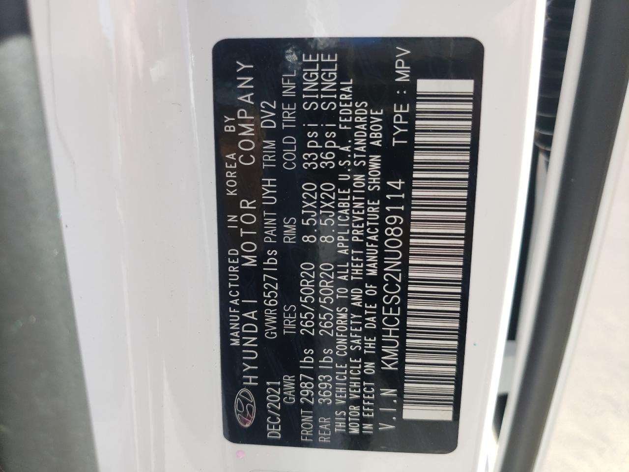 Photo 10 from auction – 2022 GENESIS GV80 BASE with VIN KMUHCESC2NU089114
