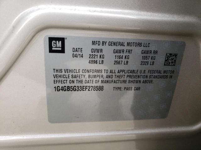 Photo 10 from auction – 2014 BUICK LACROSSE with VIN 1G4GB5G33EF278588