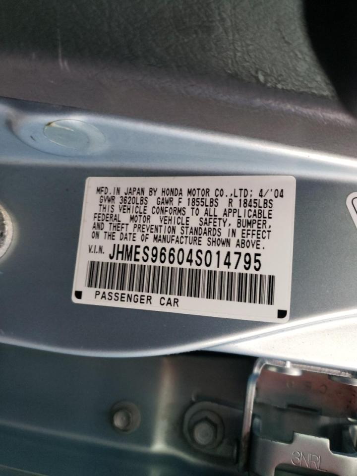 Photo 10 from auction – 2004 HONDA CIVIC HYBR with VIN JHMES96604S014795