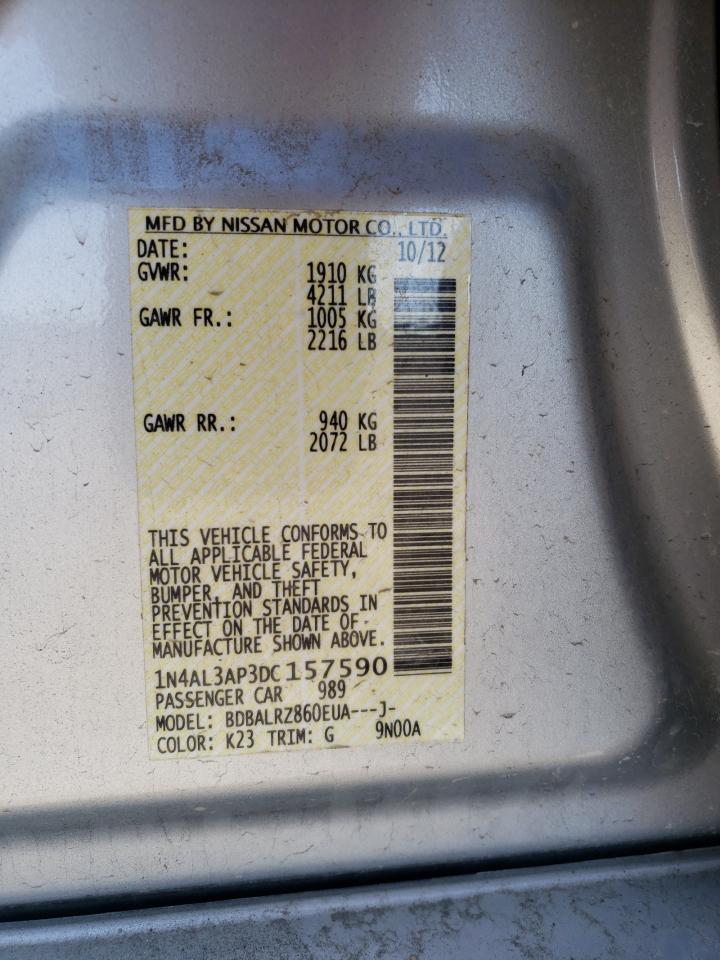 Photo 10 from auction – 2013 NISSAN ALTIMA 2.5 with VIN 1N4AL3AP3DC157590