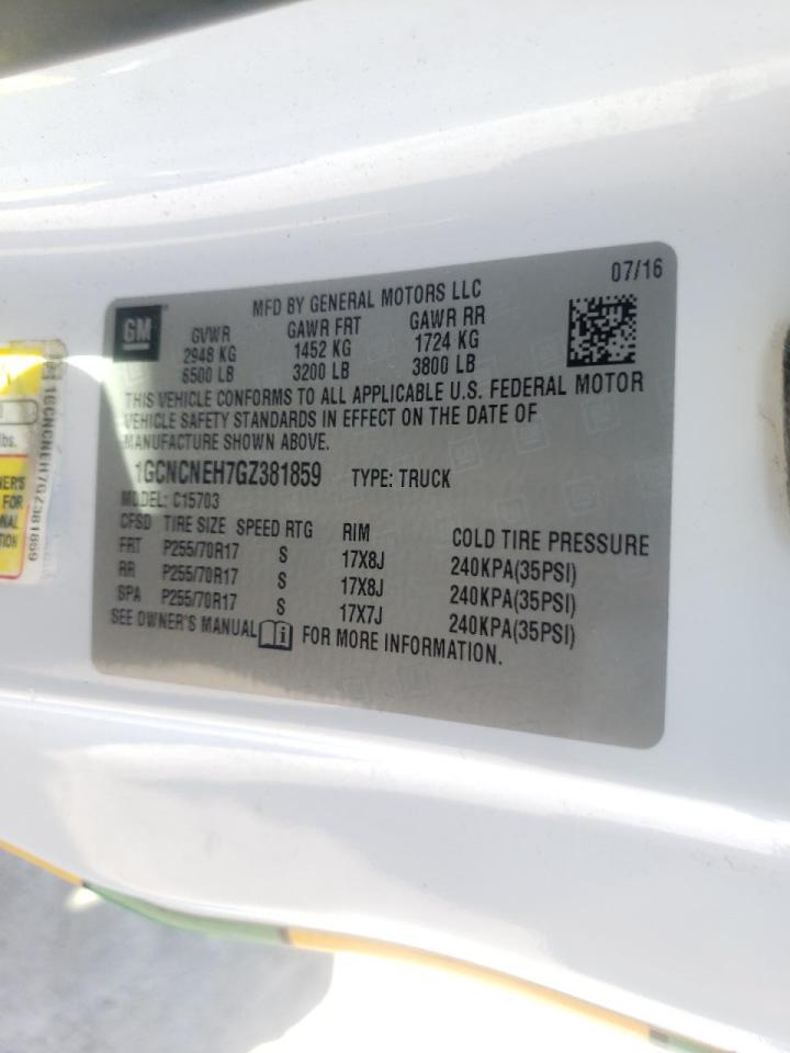 Photo 10 from auction – 2016 CHEVROLET SILVERADO with VIN 1GCNCNEH7GZ381859