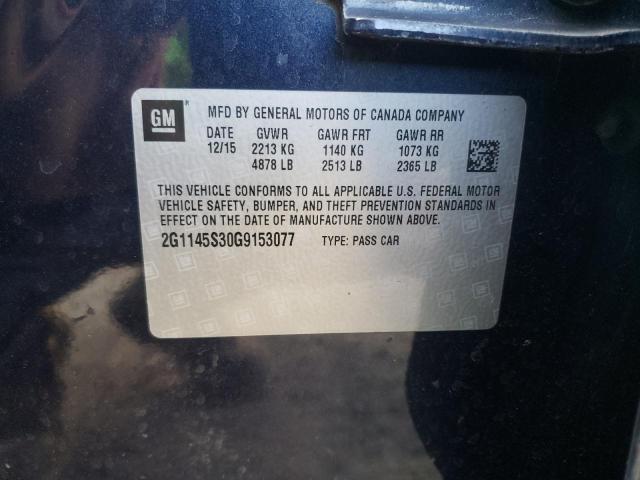 Photo 10 from auction – 2016 CHEVROLET IMPALA LTZ with VIN 2G1145S30G9153077
