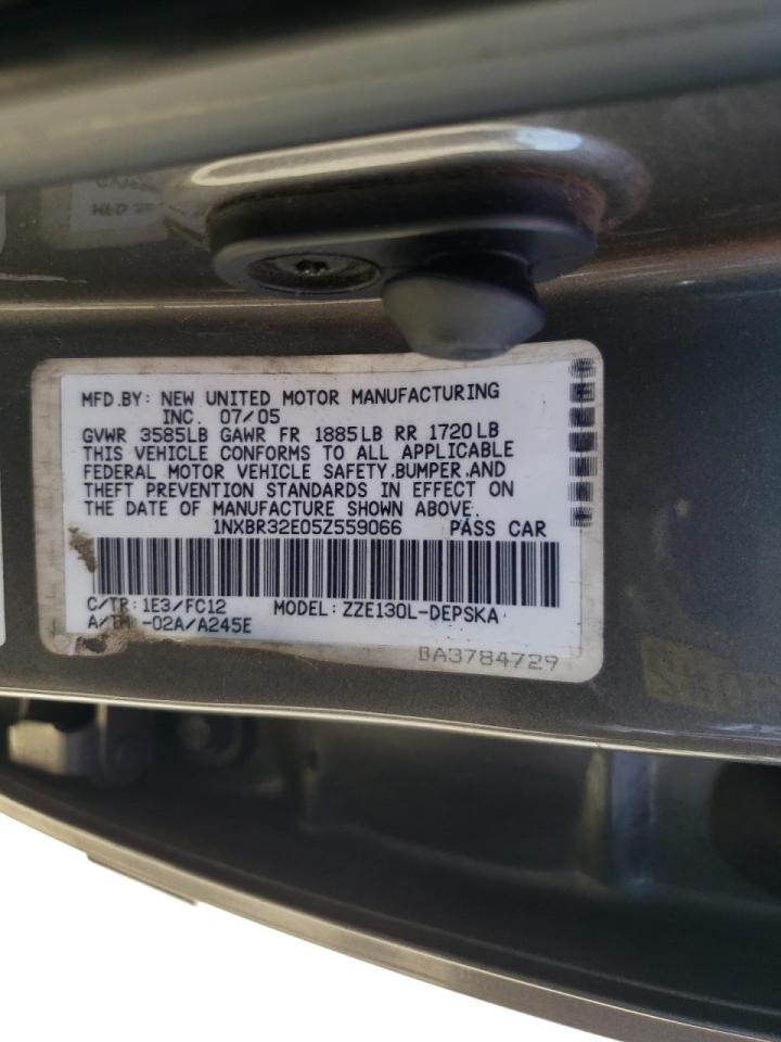 Photo 10 from auction – 2005 TOYOTA COROLLA CE with VIN 1NXBR32E05Z559066