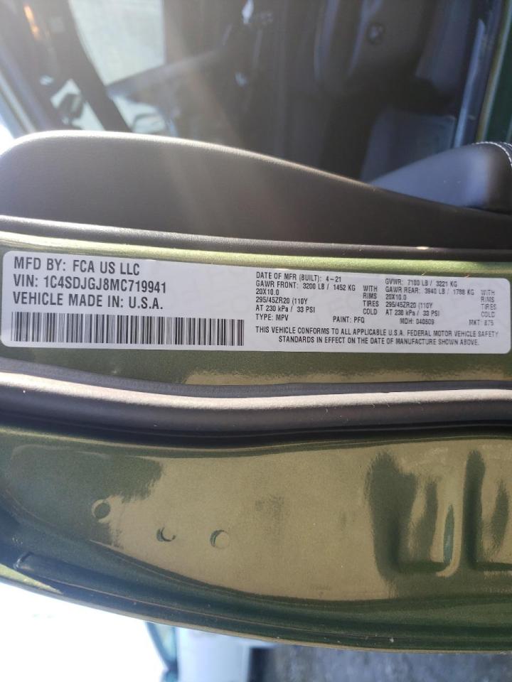 Photo 10 from auction – 2021 DODGE DURANGO SR with VIN 1C4SDJGJ8MC719941