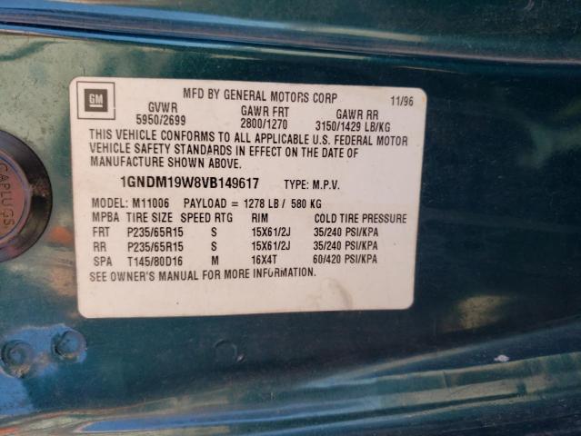 Photo 10 from auction – 1997 CHEVROLET ASTRO with VIN 1GNDM19W8VB149617