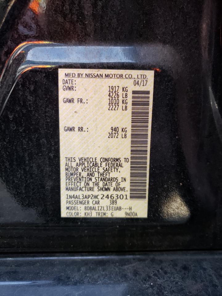 Photo 10 from auction – 2017 NISSAN ALTIMA 2.5 with VIN 1N4AL3AP2HC246301