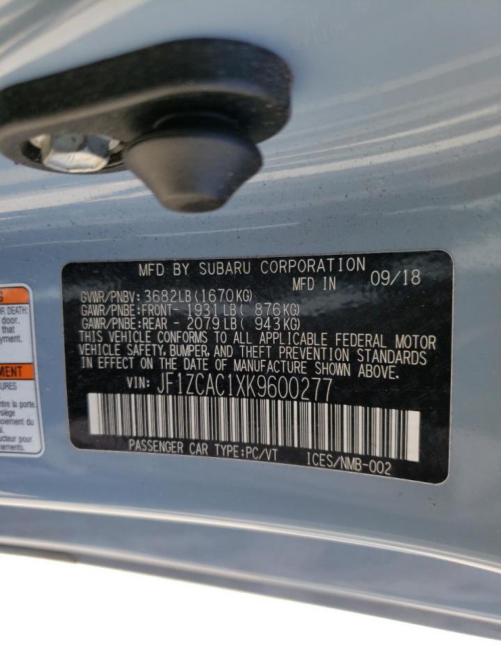Photo 10 from auction – 2019 SUBARU BRZ LIMITE with VIN JF1ZCAC1XK9600277