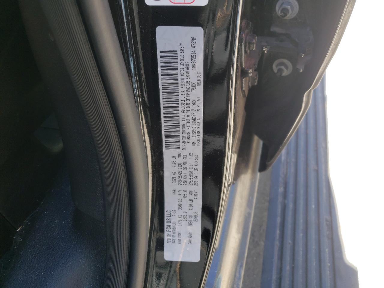 Photo 10 from auction – 2019 RAM 1500 LONGH with VIN 1C6SRFKT6KN610717