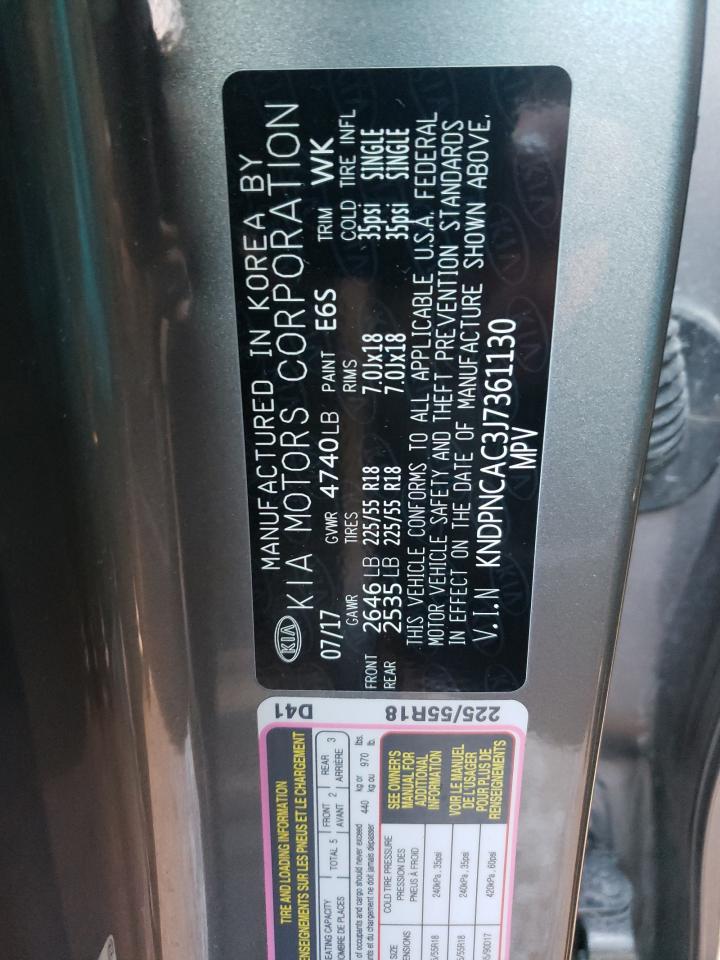 Photo 10 from auction – 2018 KIA SPORTAGE E with VIN KNDPNCAC3J7361130