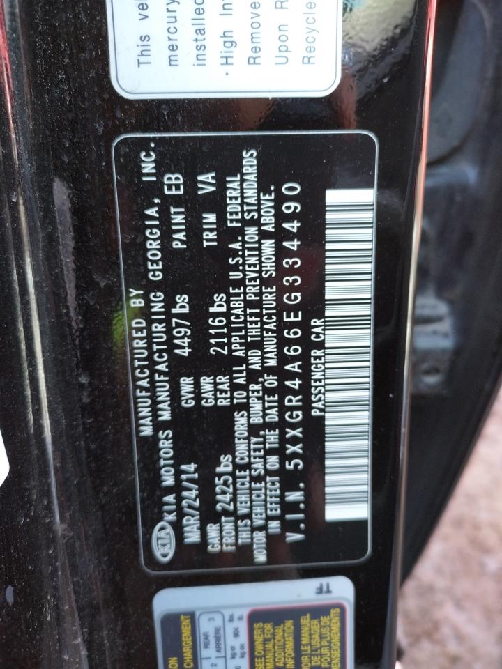 Photo 10 from auction – 2014 KIA OPTIMA SX with VIN 5XXGR4A66EG334490