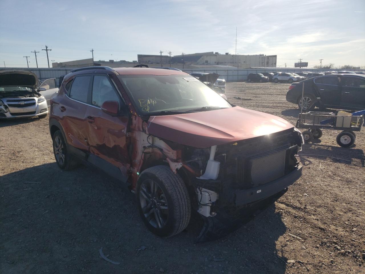 KIA SELTOS S 2021 with VIN KNDEU2AA1M7059293 - Photo from auction