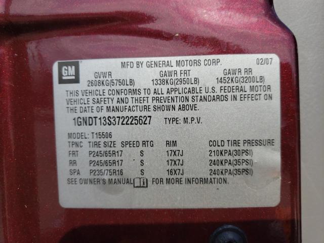 Photo 10 from auction – 2007 CHEVROLET TRAILBLAZE with VIN 1GNDT13S372225627