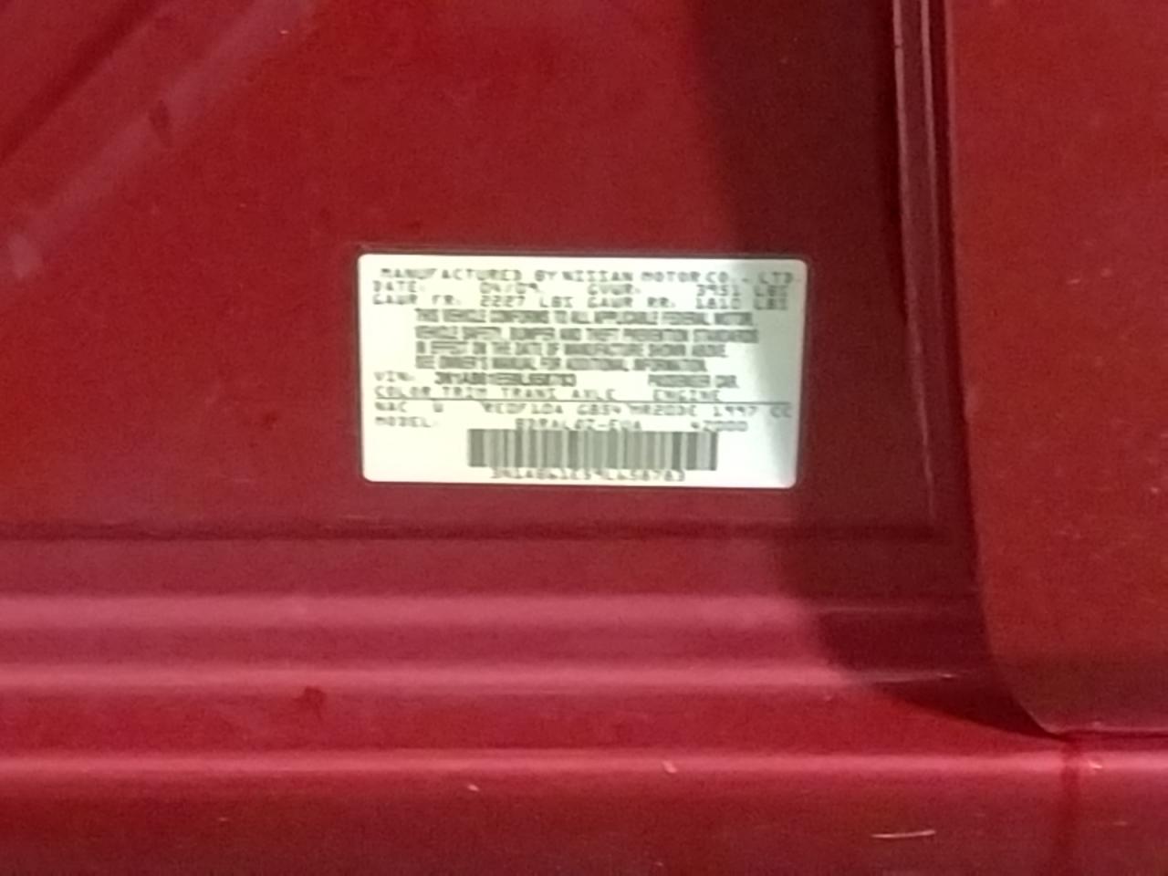 Photo 10 from auction – 2009 NISSAN SENTRA with VIN 3N1AB61E59L658783