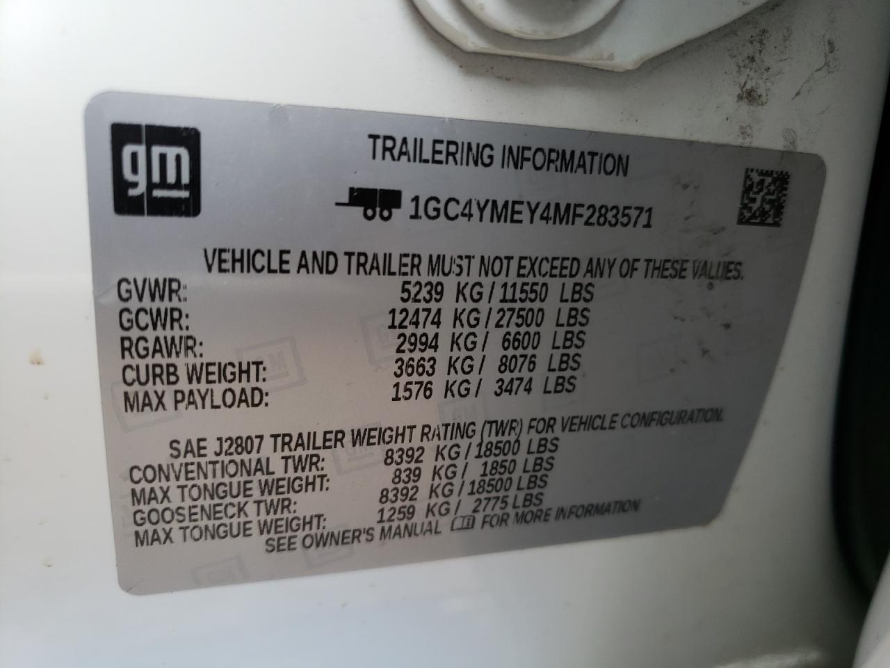 Photo 10 from auction – 2021 CHEVROLET SILVERADO with VIN 1GC4YMEY4MF283571