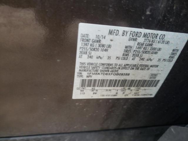 Photo 10 from auction – 2015 FORD EXPLORER X with VIN 1FM5K7D8XFGB09358