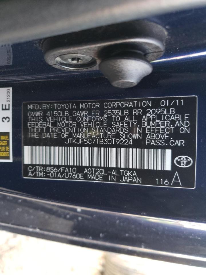 Photo 10 from auction – 2011 TOYOTA SCION TC with VIN JTKJF5C71B3019224