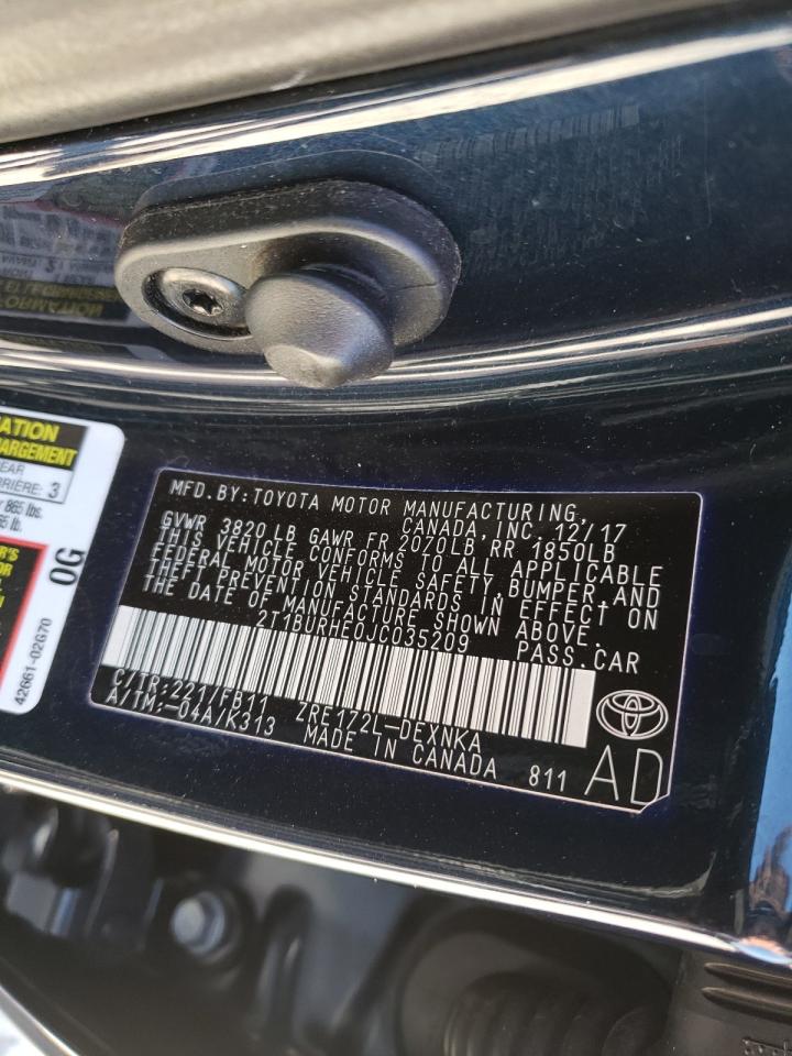 Photo 10 from auction – 2018 TOYOTA COROLLA L with VIN 2T1BURHE0JC035209