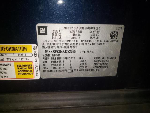 Photo 10 from auction – 2015 GMC ACADIA SLE with VIN 1GKKRPKD4FJ222765