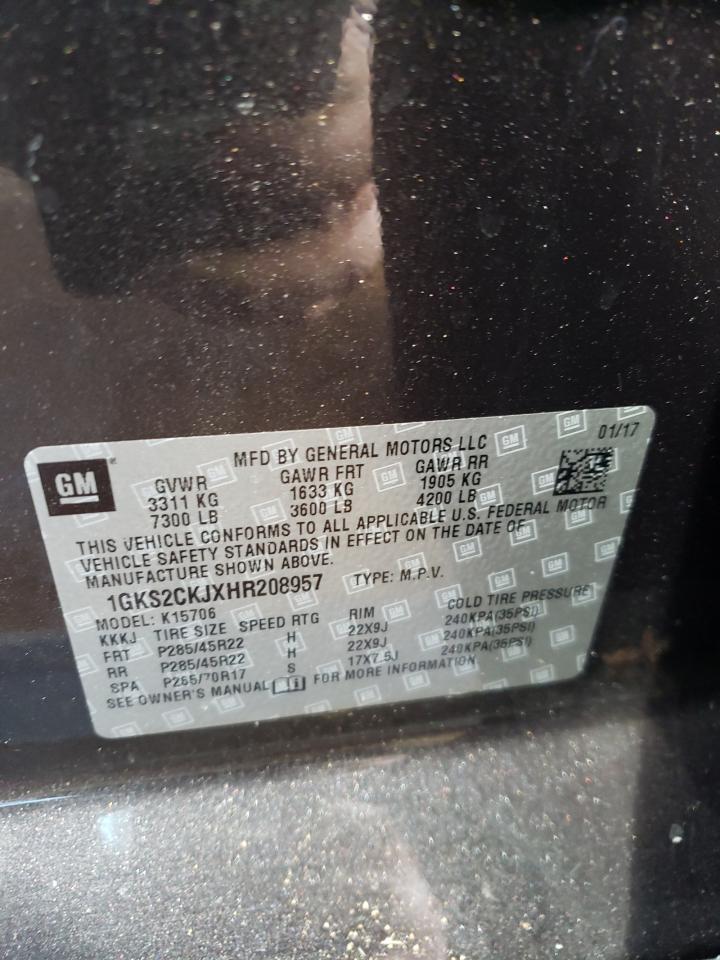 Photo 10 from auction – 2017 GMC YUKON DENA with VIN 1GKS2CKJXHR208957