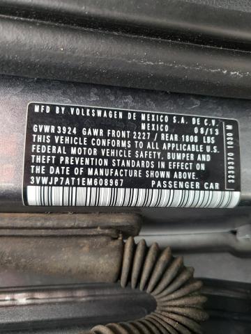 Photo 10 from auction – 2014 VOLKSWAGEN BEETLE with VIN 3VWJP7AT1EM608967