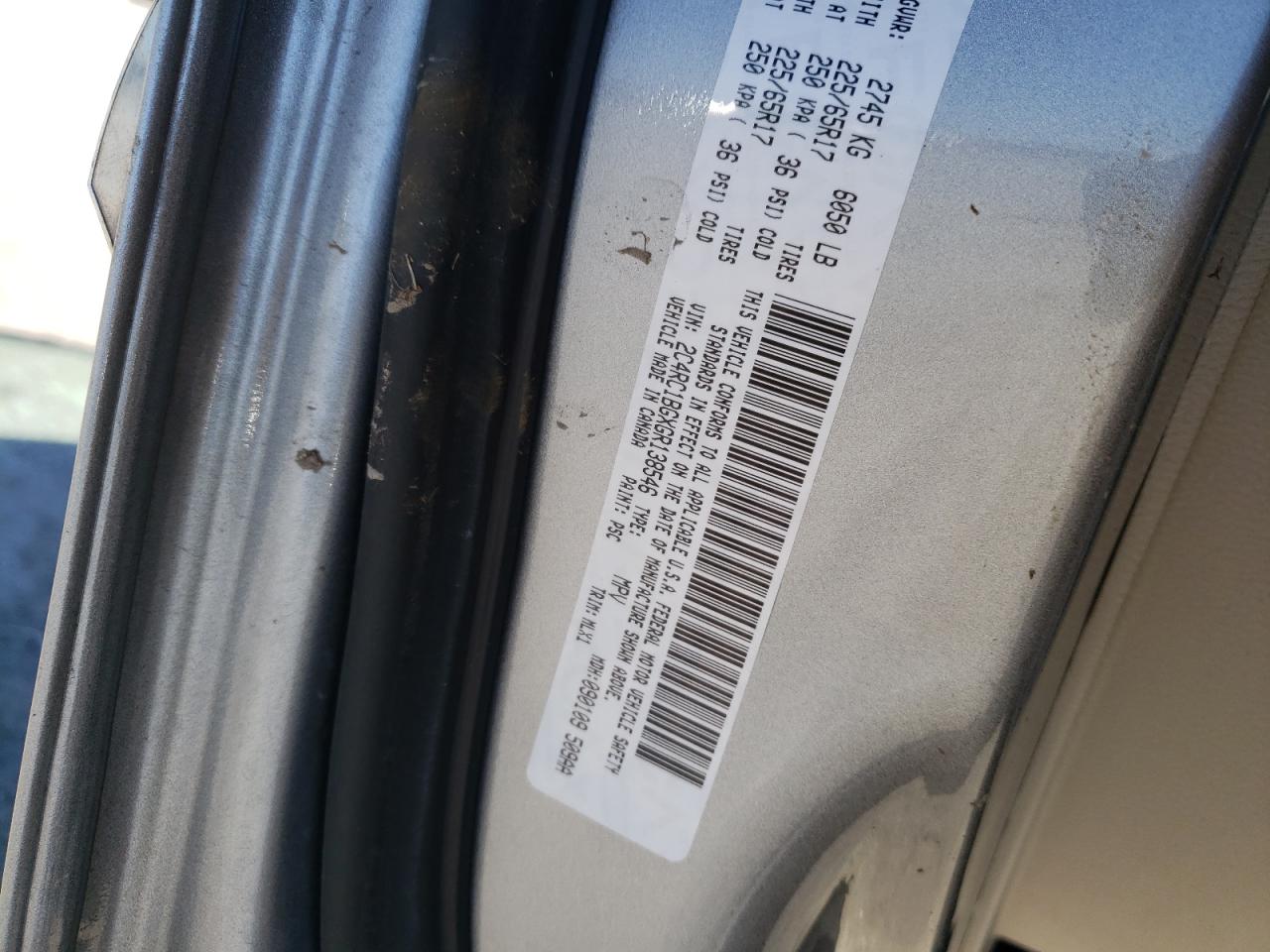 Photo 10 from auction – 2016 CHRYSLER TOWN & COU with VIN 2C4RC1BGXGR138546