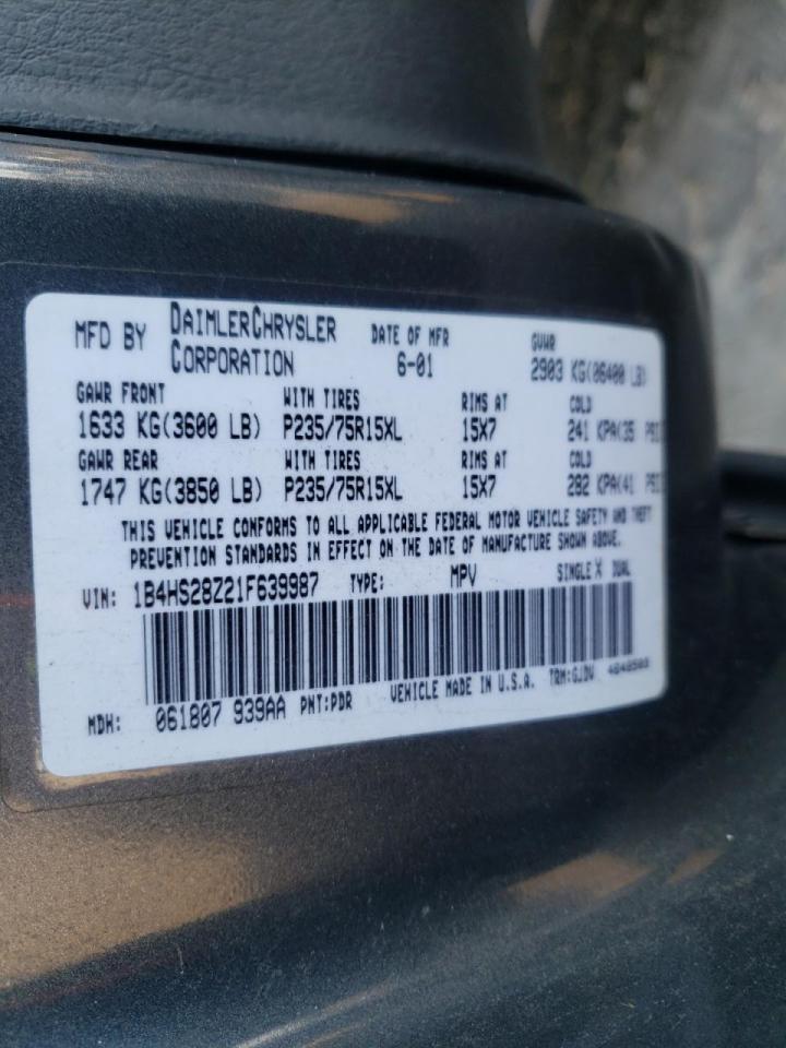Photo 10 from auction – 2001 DODGE DURANGO with VIN 1B4HS28Z21F639987