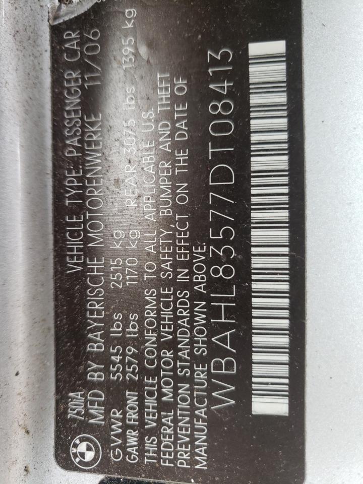 Photo 10 from auction – 2007 BMW 750 with VIN WBAHL83577DT08413