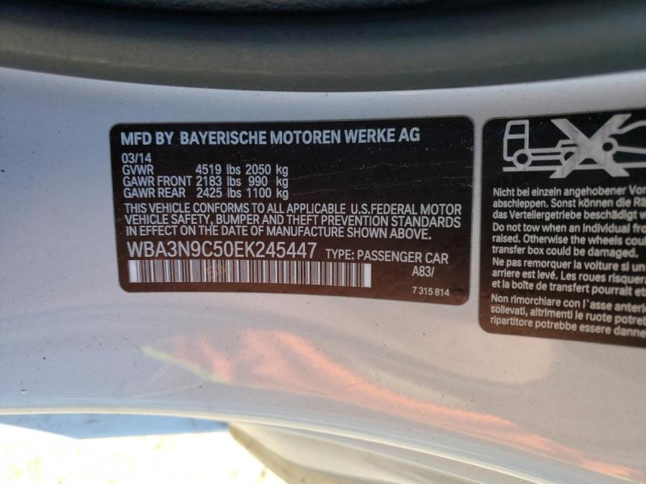 Photo 10 from auction – 2014 BMW 428 XI with VIN WBA3N9C50EK245447