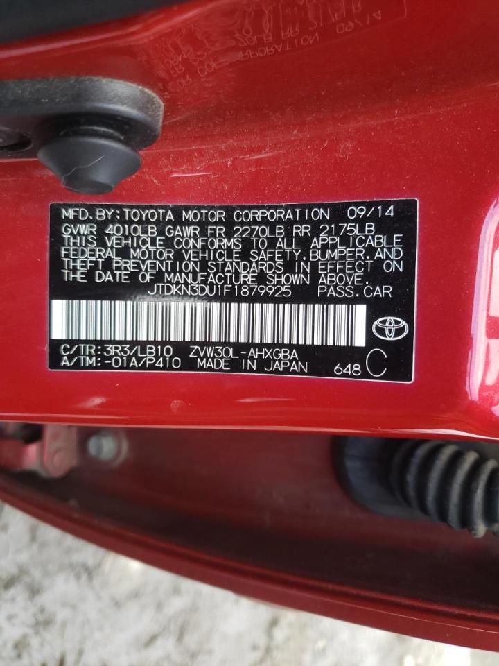 Photo 10 from auction – 2015 TOYOTA PRIUS with VIN JTDKN3DU1F1879925