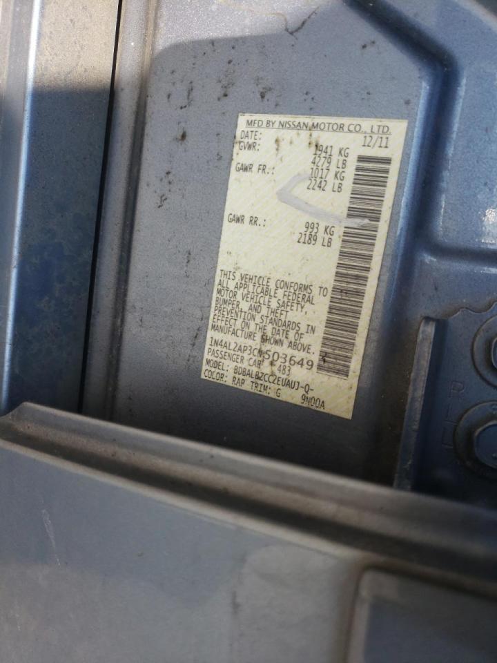 Photo 10 from auction – 2012 NISSAN ALTIMA BAS with VIN 1N4AL2AP3CN503649
