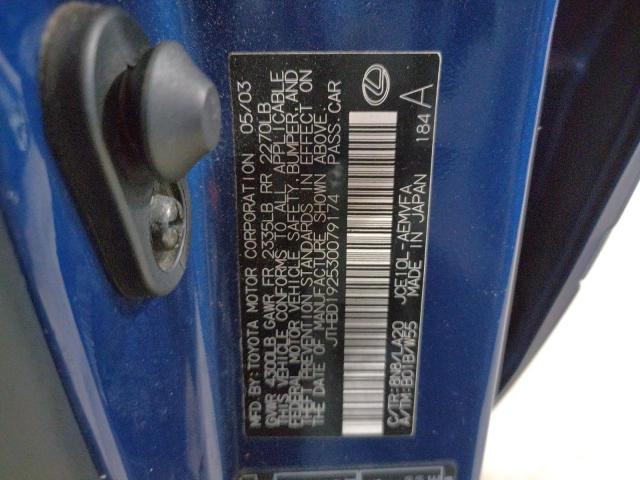Photo 10 from auction – 2003 LEXUS IS 300 with VIN JTHBD192530079174