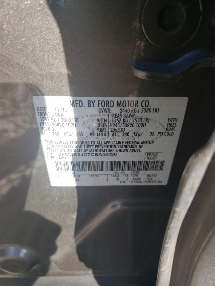 Photo 10 from auction – 2012 FORD EDGE SEL with VIN 2FMDK3JC7CBA44436