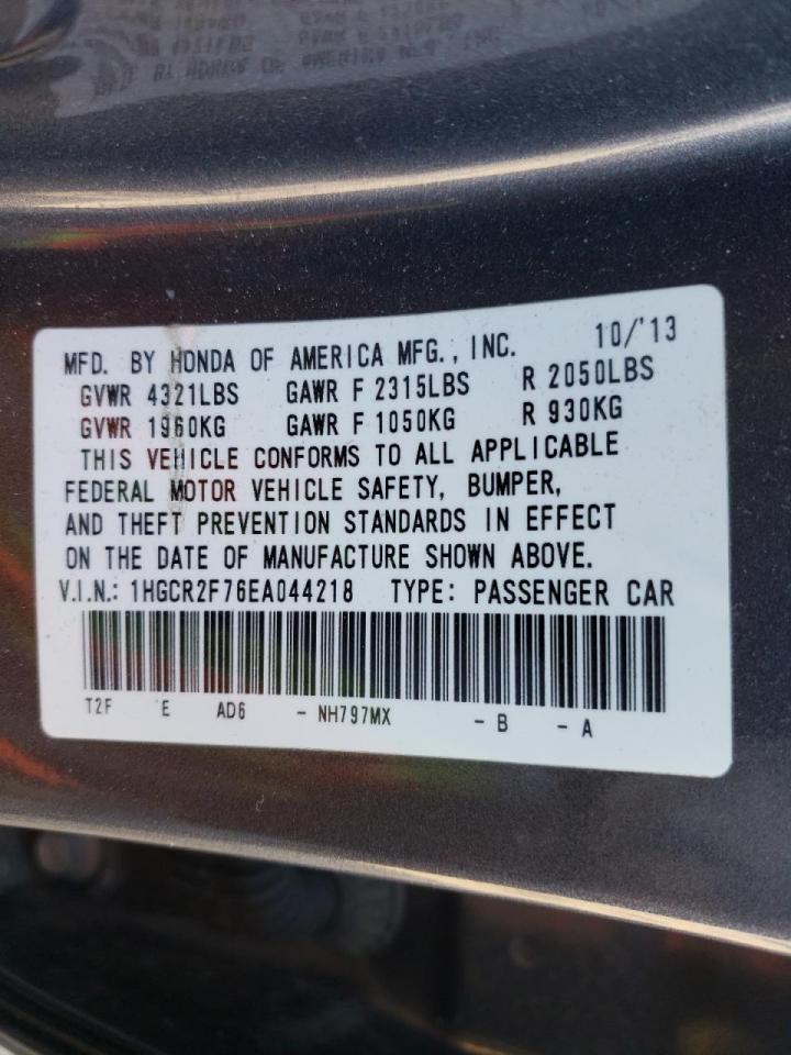 Photo 10 from auction – 2014 HONDA ACCORD EX with VIN 1HGCR2F76EA044218