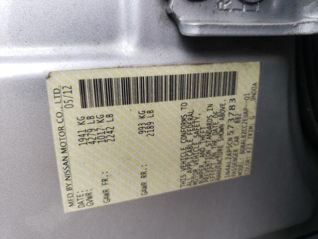 Photo 10 from auction – 2012 NISSAN ALTIMA BAS with VIN 1N4AL2AP5CN573783