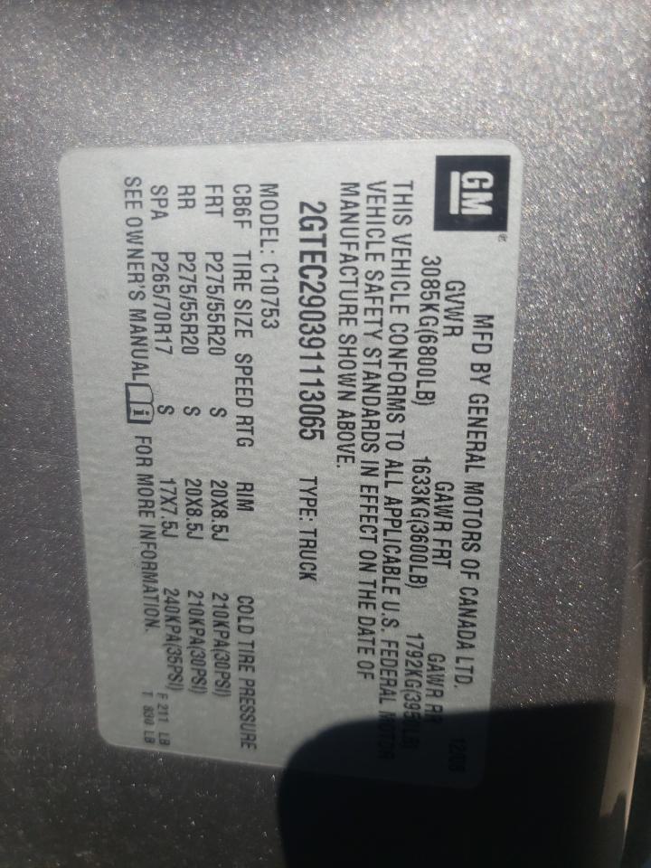 Photo 10 from auction – 2009 GMC SIERRA C15 with VIN 2GTEC290391113065