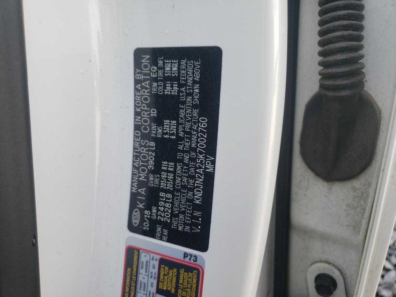 Photo 10 from auction – 2019 KIA SOUL with VIN KNDJN2A25K7002760
