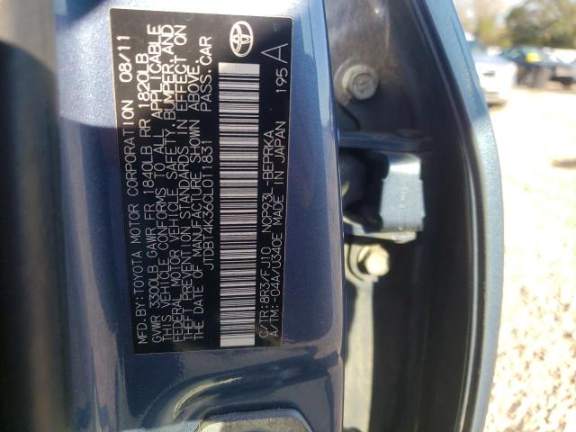 Photo 10 from auction – 2012 TOYOTA YARIS with VIN JTDBT4K36CL011831